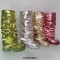 Round Toe Chunky Heels Knee High Mid Calf Fold Over Metallic Boots - Red