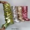 Round Toe Chunky Heels Knee High Mid Calf Fold Over Metallic Boots - Red