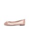Round Toe Rivet Decorated Bowknot Flats Slip On Ballets - Pink