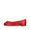 Round Toe Rivet Decorated Bowknot Flats Slip On Ballets - Red