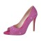 Peep Toe Stiletto Heels Rhinestones Summer Classic Pumps - Hot Pink