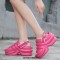 Peep Toe Lightweight Summer Casual Slingback Wedges Sandals Slippers - Rose