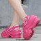 Peep Toe Lightweight Summer Casual Slingback Wedges Sandals Slippers - Rose
