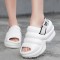 Peep Toe Lightweight Summer Casual Slingback Wedges Sandals Slippers - White
