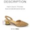 Peep Toe Rhinestones Chunky Heels Slingback Sandals Pumps - Gold Synthetic