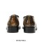 Paneled Square Iron Toe Genuine Leather Lace Up Oxford Loafers - Brown