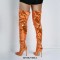 Pointed Toe Stiletto Heels Over Thee Knee Metallic Zipper Boots - Orange