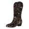 Pointed Toe Chunky Heels Pull On Glitters Blings Western Cowgirl Booties - Bronze