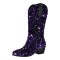 Pointed Toe Chunky Heels Pull On Glitters Blings Western Cowgirl Booties - Purple