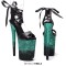 Peep Toe Stiletto Heels Glitters Platform Multicolor Satin Lacing Sandals - Black Green Faux Leather
