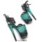 Peep Toe Stiletto Heels Glitters Platform Multicolor Satin Lacing Sandals - Black Green Faux Leather