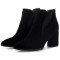 Pointed Toe Chunky Heels Ankle High Chelsea Booties  - Black