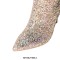 Pointed Toe Stiletto Heels Concise Side Zipper Glitters Knee Highs Boots - Gold