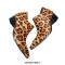 Pointed Toe Chunky Heels Leopard Side Zipper Suede Genuine Leather Loafers - Yellow