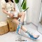 Peep Toe  Feather and Rhinestones Decorated Ankle Gladiator Straps Pointed Transparent Heels Sandals - Blue Satin