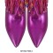Pointed Toe Chunky Heels Fringe Rhinestones Blings Ankle High Zipper Western Boots - Fuchsia