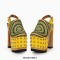 Round Toe Chunky Wooden Heels Platforms Slingback Straps Sandals - Black