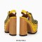 Round Toe Chunky Wooden Heels Platforms Slingback Straps Sandals - Black