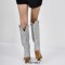 Pointed Toe Chunky Heels Concise Side Zipper Glitters Knee Highs Boots - Silver