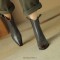 Pointed Toe Chunky Heels Ankle High Vintage Motorcycle Zipper Booties - Gray