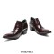Square Toe Patent Leather Side Zipper Rustic Chunky Heels Chelsea Loafers - Burgundy