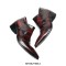 Square Toe Patent Leather Side Zipper Rustic Chunky Heels Chelsea Loafers - Burgundy