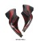 Pointed Toe Patent Leather Slip On Chunky Heels Punk Style Chelsea Loafers - Burgundy