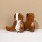Pointed Toe Chunky Heels Western Cowboy Style Side Zipper Fringer Star Nail Decor Boots - Brown
