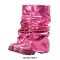 Round Toe Chunky Heels Ankle High Mid Calf Fold Over Boots - Fuchsia