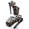 Peep Toe Stiletto Heels Leopard Print Ankle Cross Straps Platforms Sandals  - Light Pink Suede