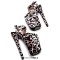 Peep Toe Stiletto Heels Leopard Print Ankle Cross Straps Platforms Sandals  - Light Pink Suede