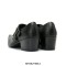 Metal Pointed Toe Flame Skull Buckle Straps Gothic Punk Chunky Heels Leather Loafers - Black