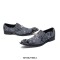 Pointed Metal Lion Toe Genuine Leather Chelsea Loafers - Gray