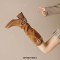 Round Toe Chunky Heels O Ring Buckle Straps Motorcycle Rider Punk Knee High Boots - Caramel