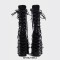 Round Toe Platforms Lace Up Chunky Heels Platforms Punk Gothic Side Zipper Boots - Black