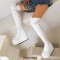 Round Toe Over The Knees Patent Platforms Wedges Booties - White
