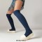 Round Toe Platforms Over The Knees Denim Vintage Sneakers  Boots - Dark Blue