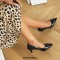 Pointed Toe Kitten Heels Vintage Style Pumps - Black