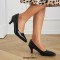 Pointed Toe Kitten Heels Vintage Style Pumps - Black