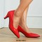 Pointed Toe Kitten Heels Vintage Style Pumps - Red