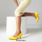 Pointed Toe Kitten Heels Vintage Style Pumps - Yellow