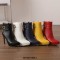 Pointed Toe Stiletto Heels Side Zipper Ankle Highs Decorated Straps Boots - Black