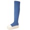 Round Toe Platforms Over The Knees Waterproof Vintage Sneakers  Boots - LightBlue Denim