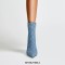 Pointed Toe Stiletto Heels Washable Denim Ankle High Boots - LightBlue
