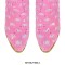 Pointed Toe Chunky Heels Pull On Canvas Western Boots - Pink
