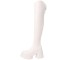 Round Toe Chunky Heels Back Zipper Over The Knees Marshmallow Winter Boots - Beige