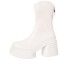 Round Toe Chunky Heels Back Zipper Ankle High Marshmallow Winter Boots - Beige