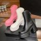 Round Toe Chunky Heels Back Zipper Ankle High Marshmallow Winter Boots - Black