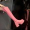 Round Toe Chunky Heels Back Zipper Over The Knees Marshmallow Winter Boots - Pink