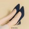 Pointed Toe Chunky Heels Cotton Fabric Summer Slingback Sandals - Blue